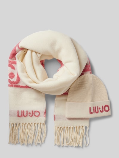 Liu Jo White Beanie im Set mit Schal Rosa 1