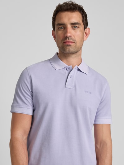 BOSS Orange Poloshirt mit Label-Print Flieder 3
