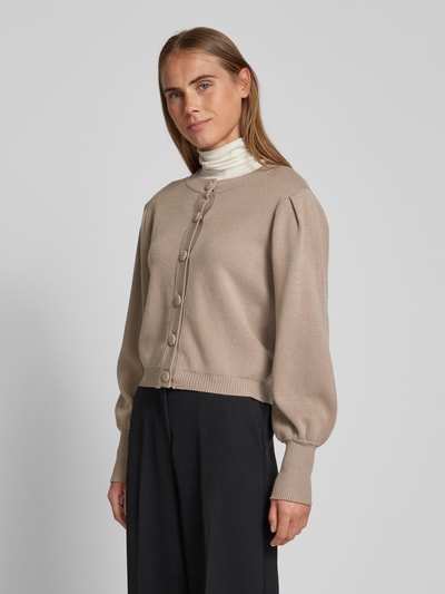 YAS Cardigan met ballonmouwen, model 'FONNY' Taupe - 4