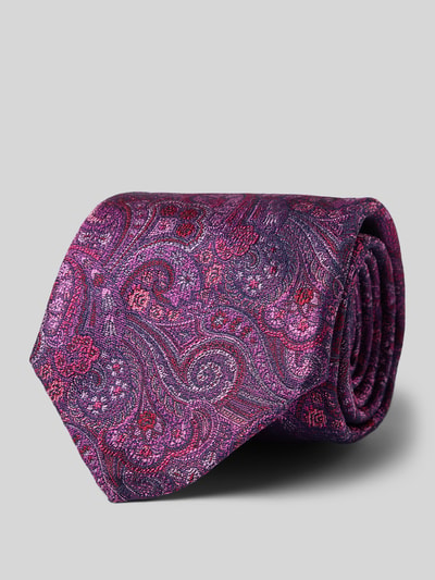 Ascot Seidenkrawatte mit Paisley-Muster Fuchsia 1