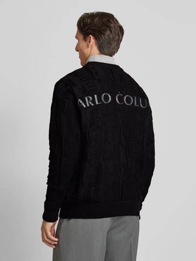 CARLO COLUCCI Strickpullover mit Label-Badge Black 5