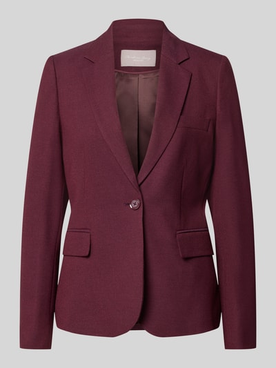 Produktfoto, Regular Fit Blazer aus Viskose-Mix von Christian Berg Woman Selection in Dunkelrot mit Reverskragen und Pattentaschen, glatte Textur
