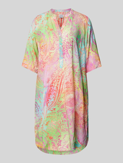 Emily Van den Bergh Knielanges Kleid mit Allover-Print Modell 'Multi Aquarell' Pink 2