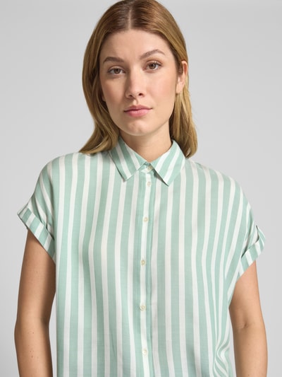 Tom Tailor Loose fit overhemdblouse van pure viscose Mintgroen - 3