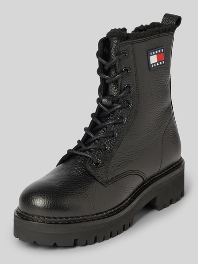 Tommy Jeans Lederboots mit Label-Badge Modell 'URBAN' Black 1