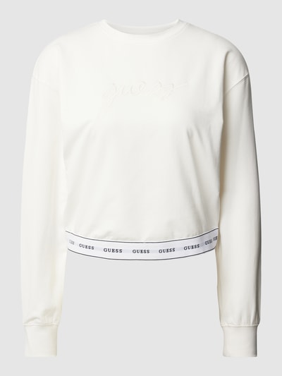 Guess Sweatshirt met elastische band met label, model 'CARRIE' Wit - 2