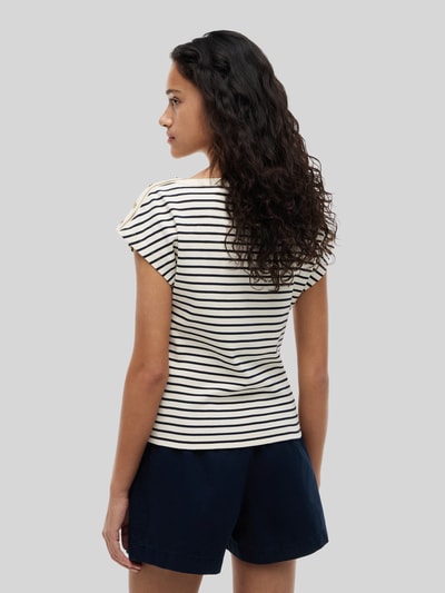 Tommy Hilfiger Regular Fit T-Shirt aus reiner Baumwolle mit Knopf-Details Ecru 5