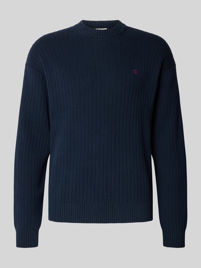 Calvin Klein Jeans Oversized Strickpullover mit gerippten Abschlüssen Marine 2