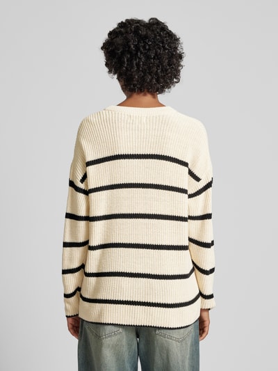 Only Regular Fit Strickpullover mit Streifenmuster Modell 'PERNILLE' Ecru 5