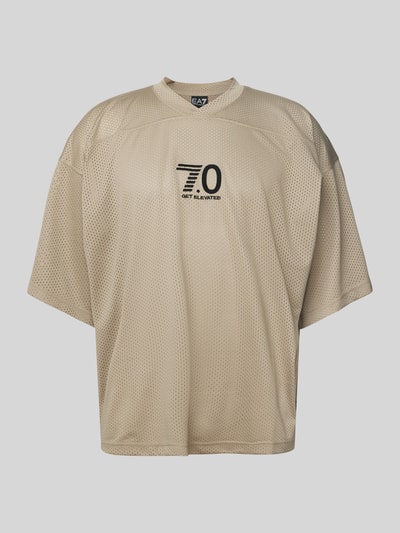 EA7 Emporio Armani T-Shirt mit Statement-Stitching Modell 'TRAIN 7.0' Beige 2