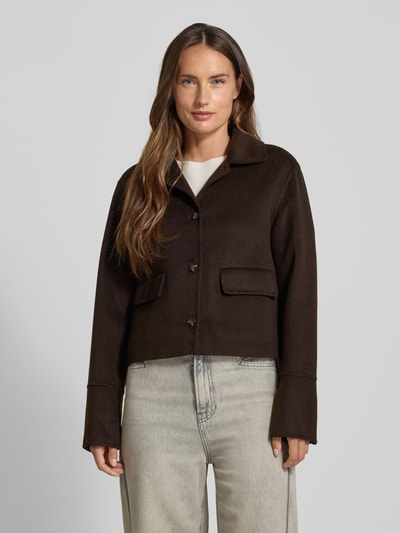 MANGO Jacke mit Reverskragen Modell 'ALEX' Dunkelbraun 4