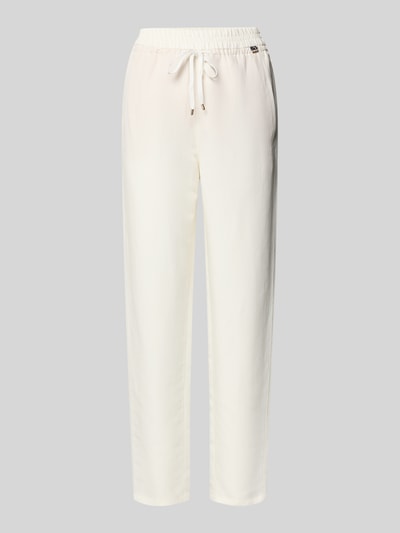 Marc Cain Tapered fit stoffen broek met tunnelkoord Wit - 2