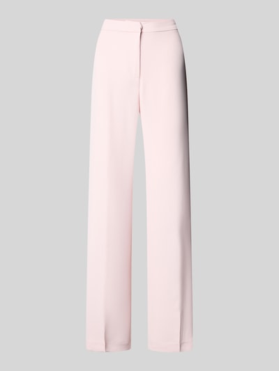 Review High waist stoffen broek met persplooien Rosé - 2