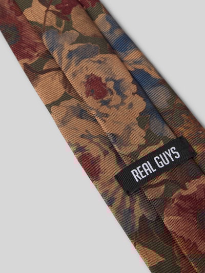 REAL GUYS Seidenkrawatte mit floralem Allover-Print (8,5 cm) Oliv 2