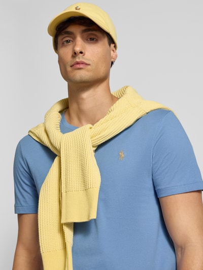 Polo Ralph Lauren Custom Slim Fit T-Shirt mit Label-Stitching Blau 3