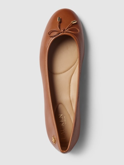 Lauren Ralph Lauren Ballerina's met labelapplicatie, model 'JAYNA' Cognac - 3