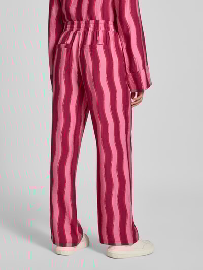 Colourful Rebel Wide leg stoffen broek met labelprints, model 'Melody' Felroze - 5