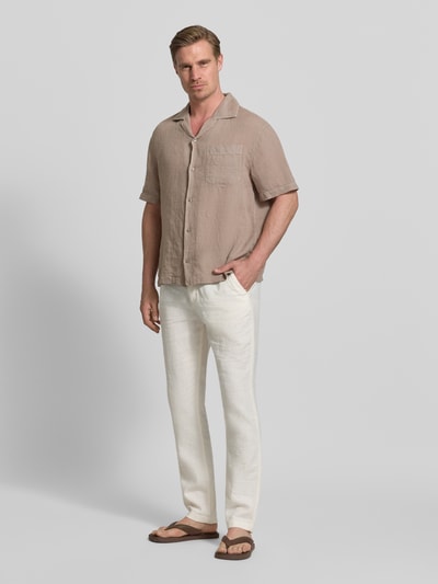 HUGO Regular Fit Freizeithemd aus reinem Leinen Modell 'EXOLINO' Hellbraun 1