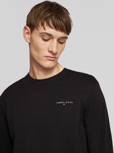 Tommy Jeans Slim Fit Longsleeve mit Label-Print Black 3