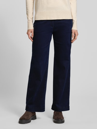 Raphaela By Brax Flared jeans met elastische band, model 'Pam' Donkerblauw - 4