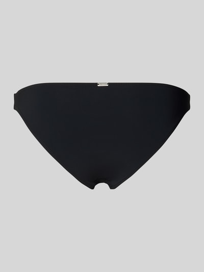 Produktfoto, Slim Fit Bikini-Hose mit Logo-Detail Modell 'Aleria' von Banana Moon in Schwarz, elastisches Material, glatte Oberfläche