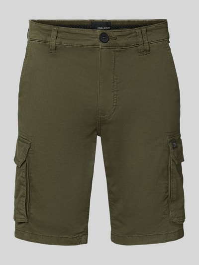 Blend Regular fit korte broek met cargozakken Donkergroen - 2