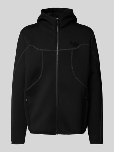 REVIEW Sweatjacke mit Ziernähten und Viskose-Anteil Black 1