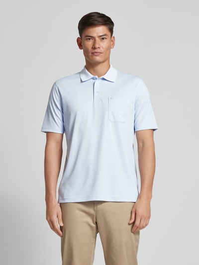 Christian Berg Men Regular fit poloshirt met borstzak Bleu - 4