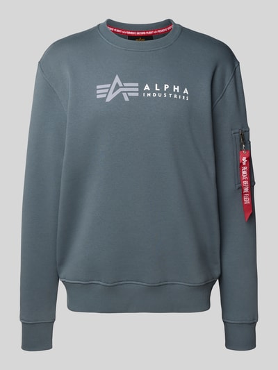 Alpha Industries Sweatshirt mit Label-Print Hellblau 2