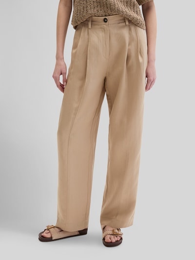 Marc O'Polo Relaxed Fit Bundfaltenhose mit Leinen-Anteil Sand 4
