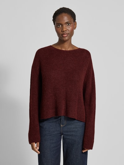 Drykorn Gebreide pullover met ronde hals, model 'IMENY' Bordeaux - 4