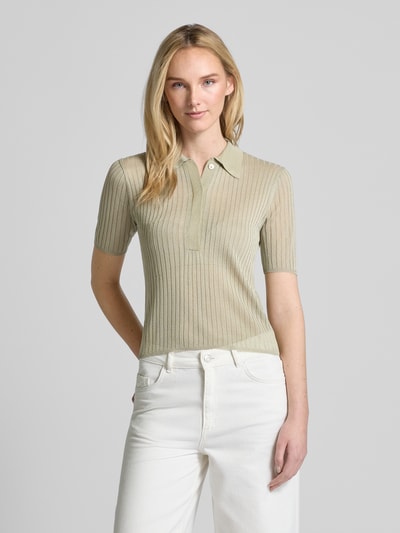 Marella Strickshirt mit Strukturmuster Modell 'TORBOLE' Khaki 4