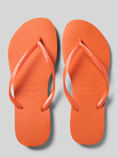 Produktfoto, Flip Flops mit Logo-Detail von Havaianas w kolorze pomarańczowym, krój zaokrąglony, japonki, wysokość obcasa: 1 cm, rozmiar 39/40