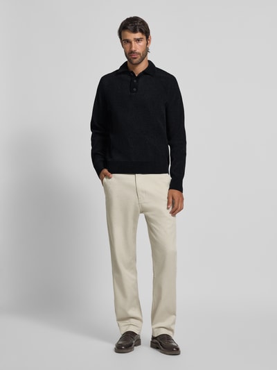 JAKE*S STUDIO MEN Strickpullover mit Polokragen Black 1