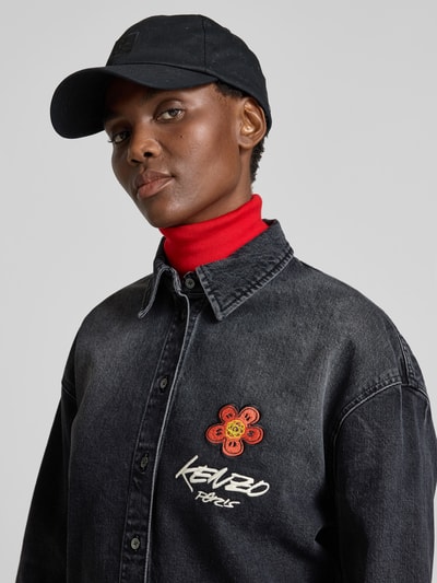 Kenzo Jeansbluse mit Knopfleiste Dunkelgrau 3