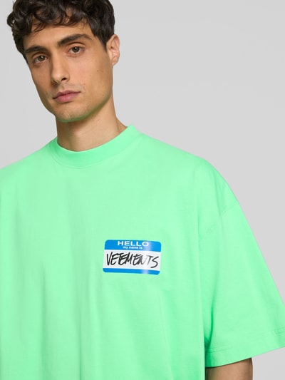 VETEMENTS Loose Fit T-Shirt aus reiner Baumwolle Neon Gruen 3