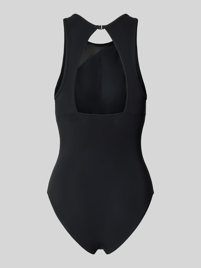 Produktfoto, Slim Fit Badeanzug mit semitransparenten Partien von Arena, czarny, elastyczna mieszanka materiałów, siateczka, krój bez rękawów