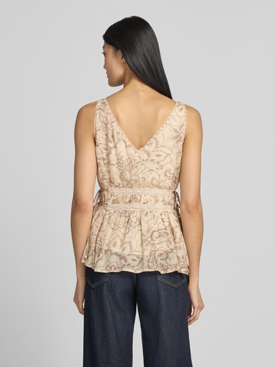 Jake*s Collection Blousetop met V-hals en met kant Ecru - 5
