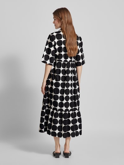 Christian Berg Woman Sukienka midi z efektem stopniowania i wzorem na całej powierzchni Czarny 5