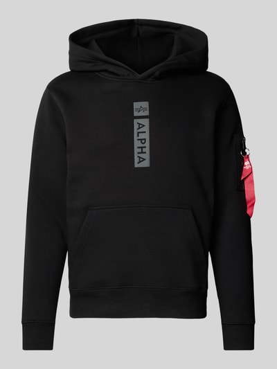 Alpha Industries Hoodie met labelprint Zwart - 2