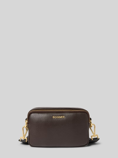 BOGNER Umhängetasche aus Leder mit Label-Applikation Modell 'wallis avy' Dunkelbraun 2