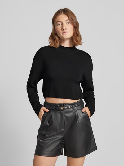 Only Cropped Strickpullover mit Turtleneck Modell 'BODRUM' Black 4