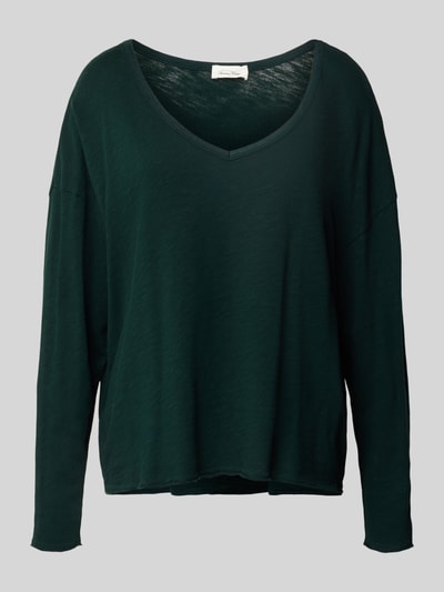 American Vintage Sweter o kroju relaxed fit z dekoltem w serek model ‘Sonoma’ Antracytowy 2