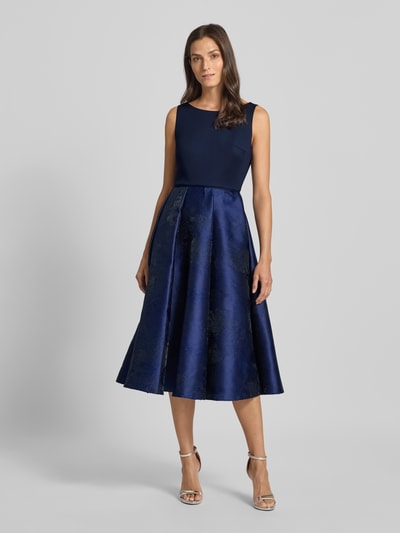 Swing Cocktailjurk met ronde hals Marineblauw - 4