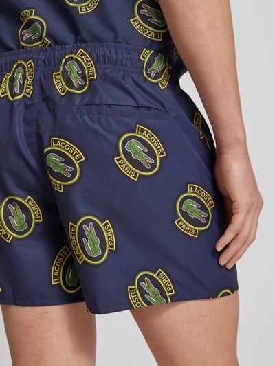 Lacoste Shorts met all-over motief Donkerblauw - 3