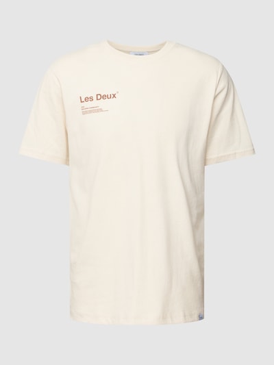 Les Deux T-Shirt mit Label-Print Modell 'Brody' Offwhite 2