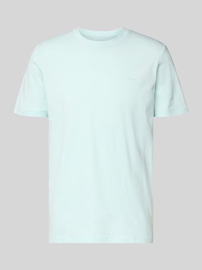 Produktfoto, Regular Fit T-Shirt aus reiner Baumwolle von s.Oliver RED LABEL in Optik: Unifarben mit Label-Schriftzug, Rundhals, Kurzarm, Materialverarbeitung: Jersey