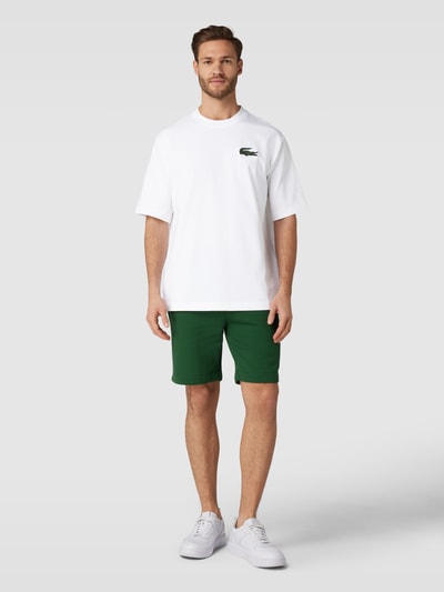 Lacoste Loose Fit T-Shirt mit Label-Stitching Weiss 1