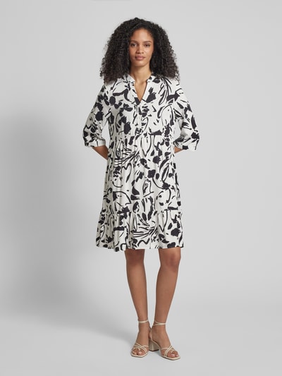 More & More Knielanges Kleid mit Allover-Print Offwhite 1