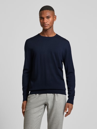 Profuomo Wollpullover mit Rundhalsausschnitt Marine 4